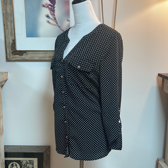 Dressy casual polka dog blouse - Picture 2 of 3